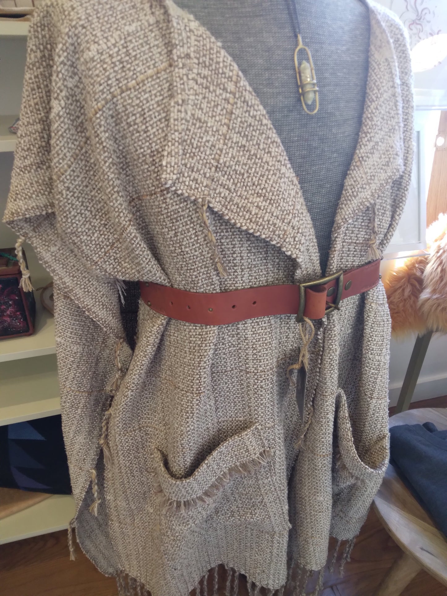 Blue Lupine Fibers - Hand Woven Ruana