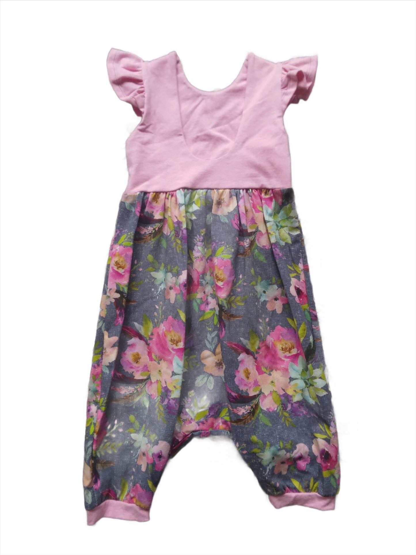 SOME Threads - Pink and Floral Shortie Romper