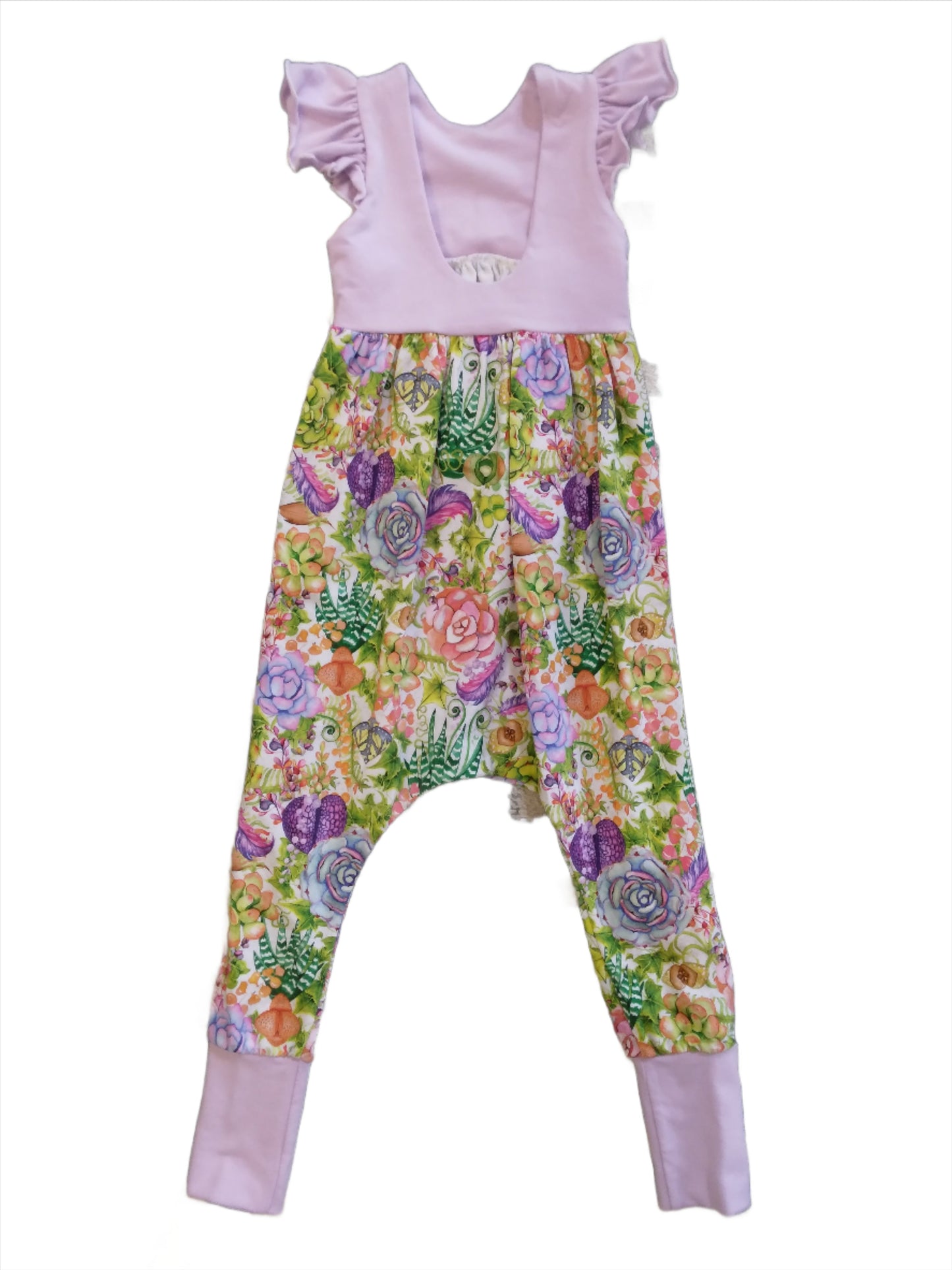 SOME Threads - Lavender and Floral Ruffled Romper