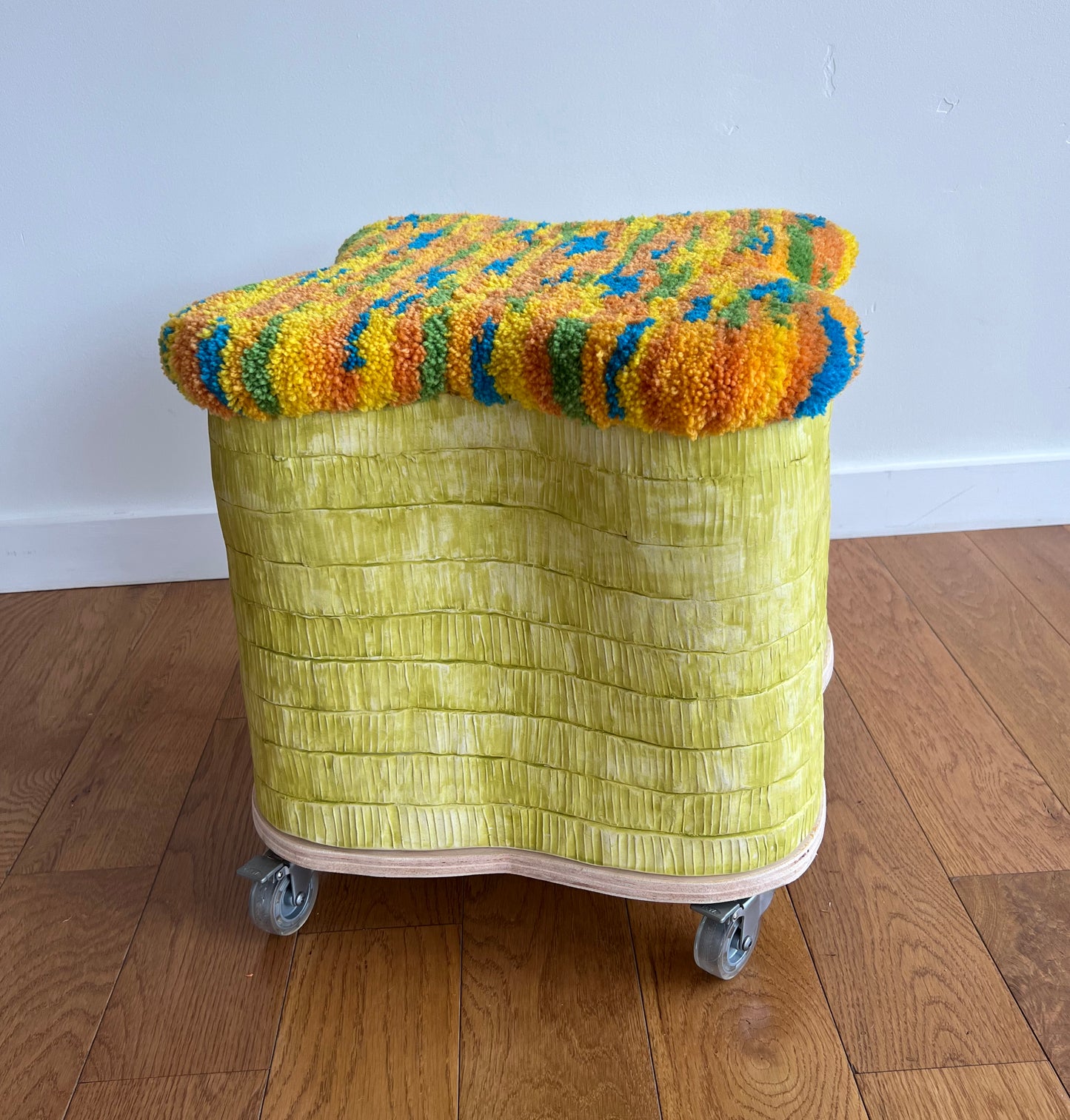 Lisa Nappa - Chartreuse and Orange High Stool