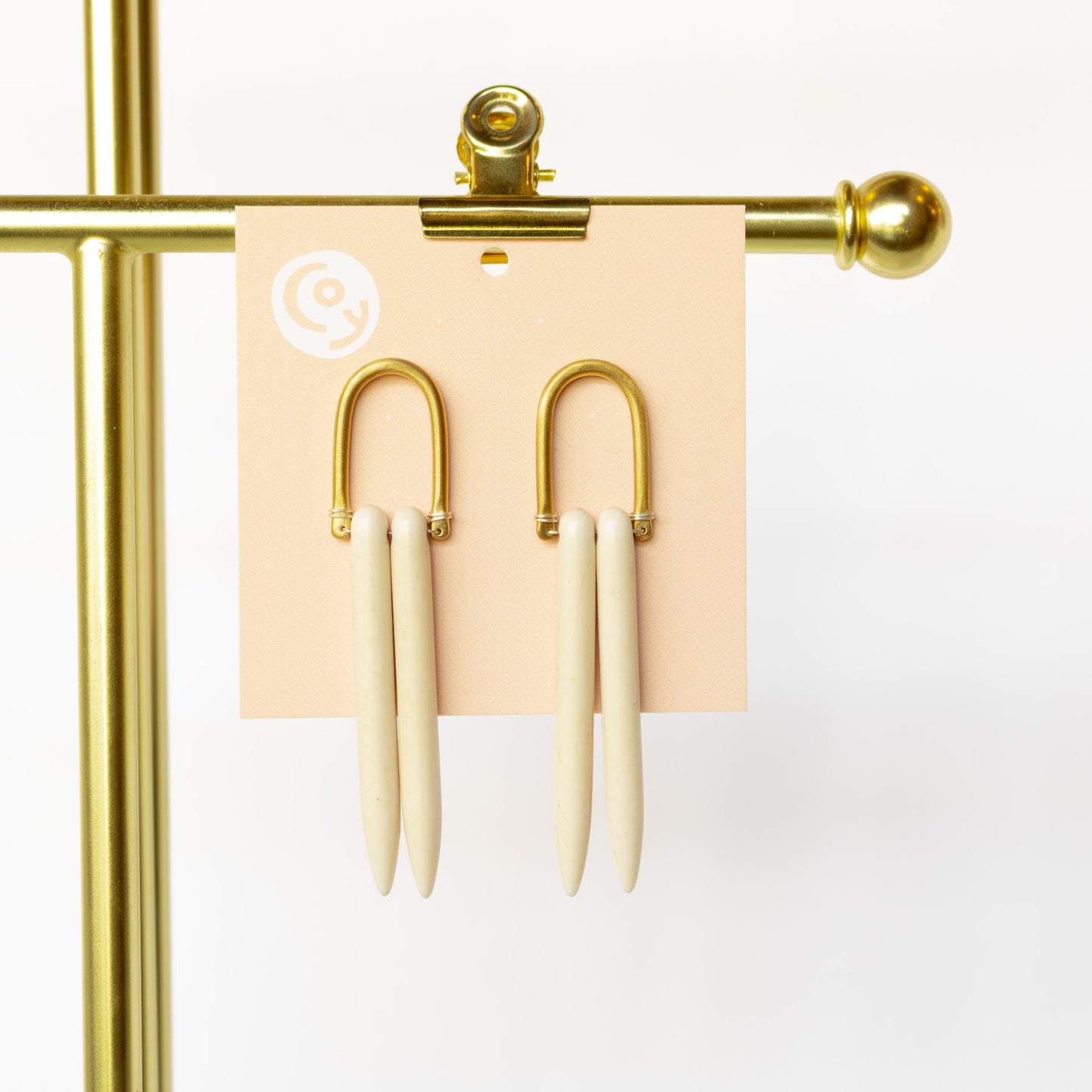 Coy Jewelry -White Spike Earrings