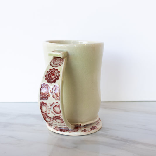 Louise Schollaert - Cup with White and Red Textured Handle