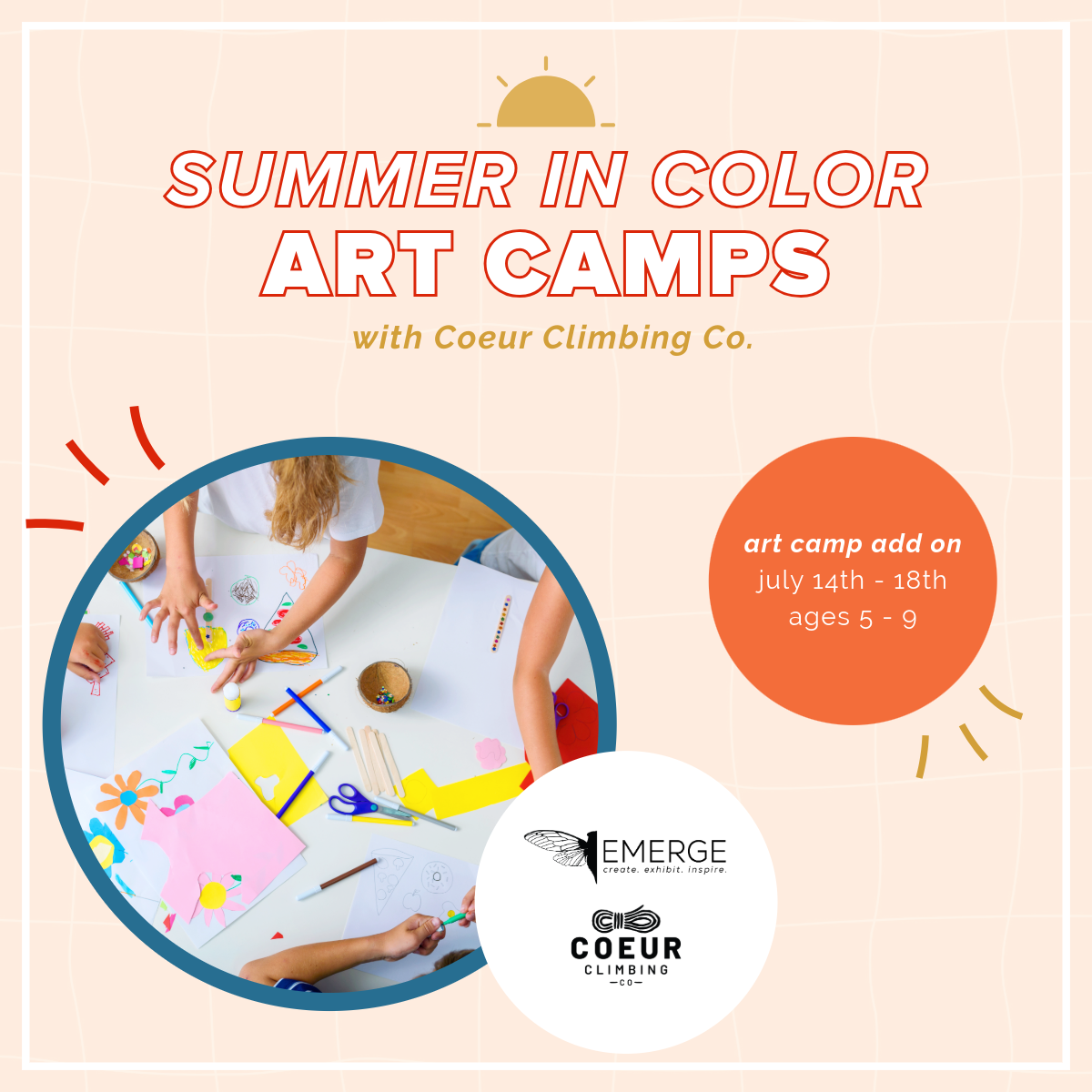 Coeur Climbing Art Camp with Emerge | Ages 5 - 9 | July 14th - 18th