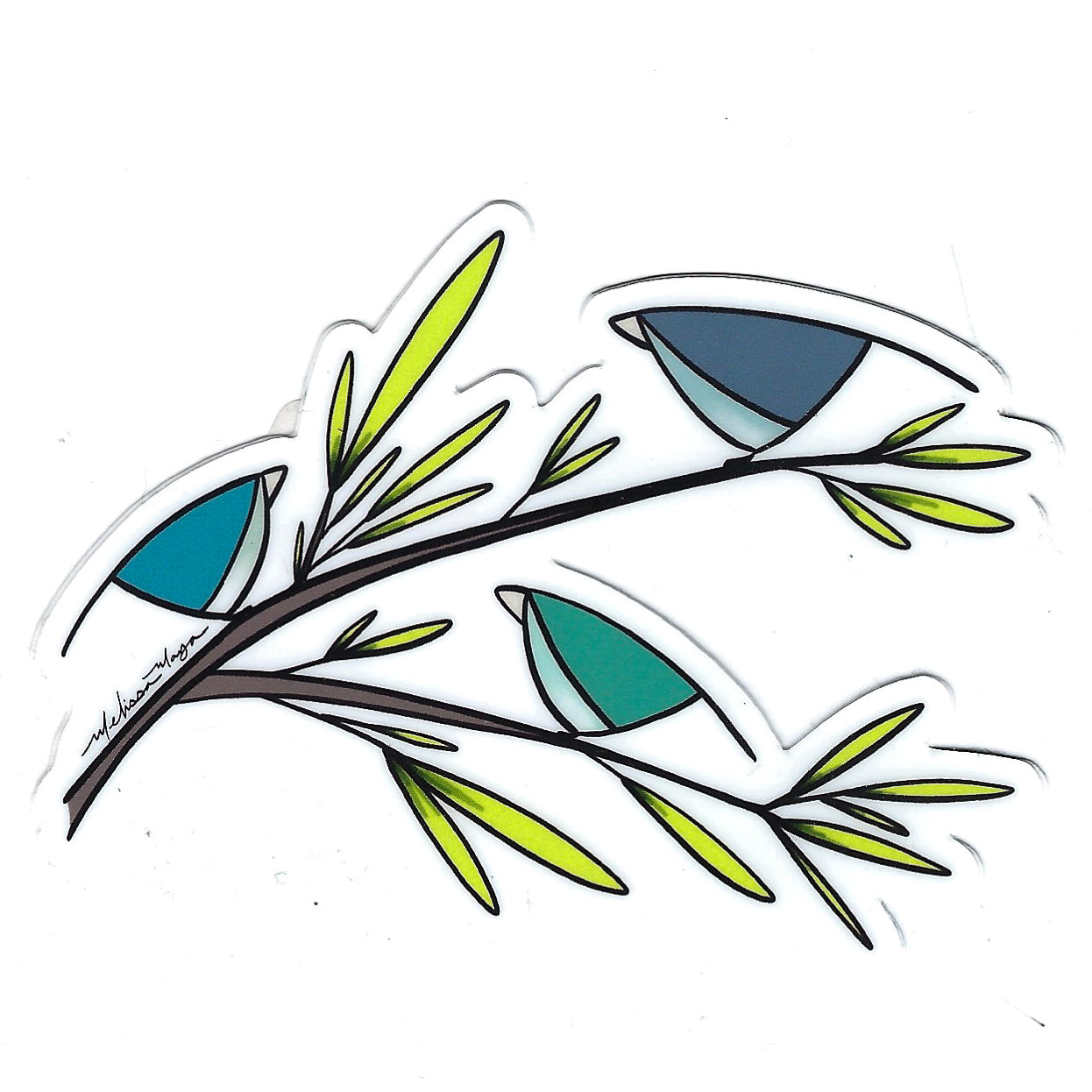Maya Rumsey - Three Blue Birds Sticker