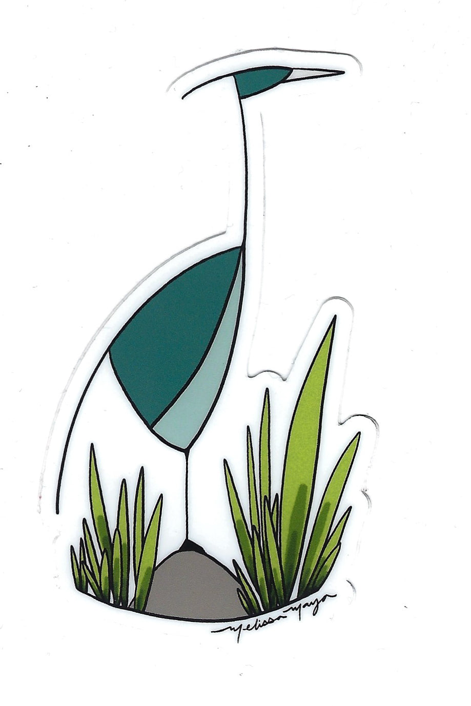 Maya Rumsey - Teal Heron Sticker