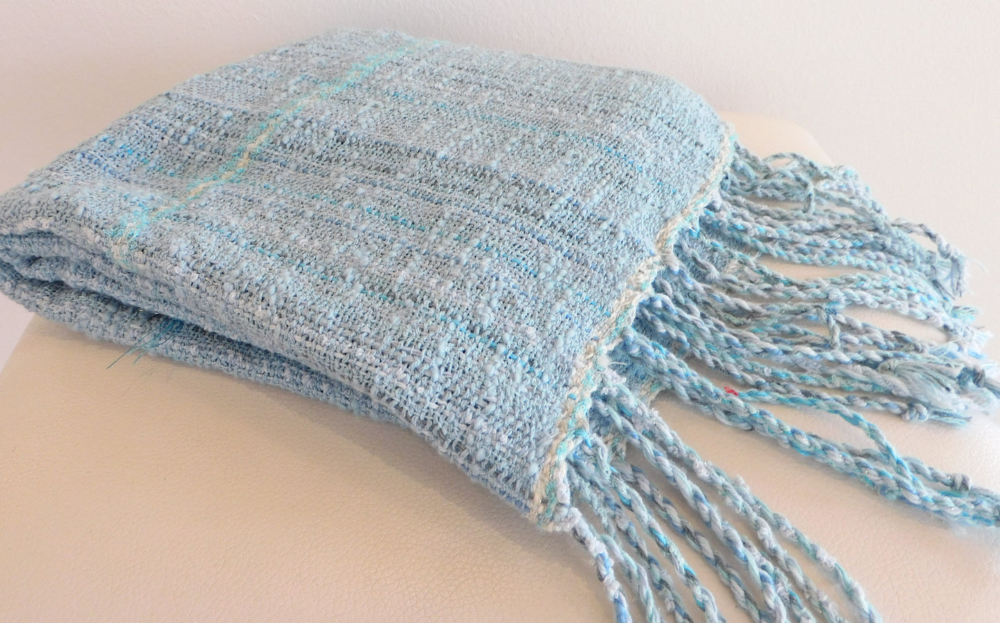 Blue Lupine Fibers - Forget Me Not Handwoven Wrap Scarp
