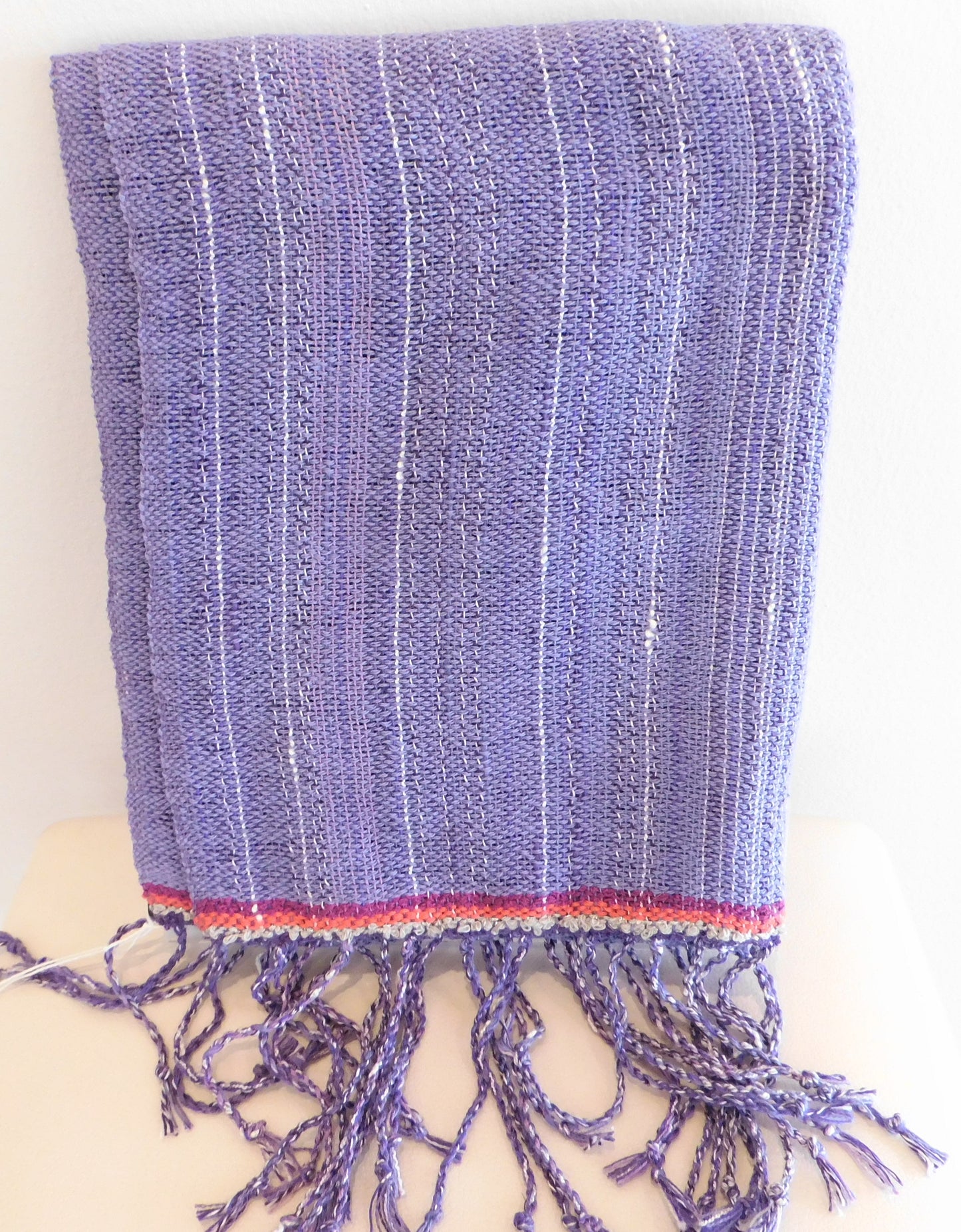 Blue Lupine Fibers - Petunia Handwoven Wrap Scarp