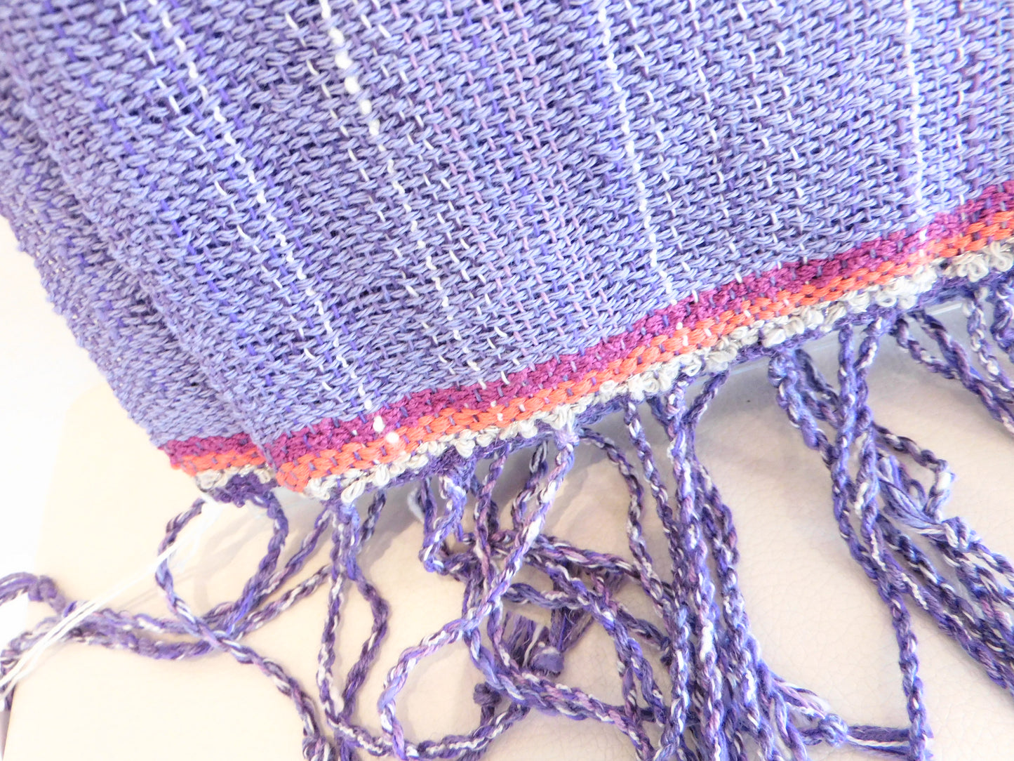Blue Lupine Fibers - Petunia Handwoven Wrap Scarp