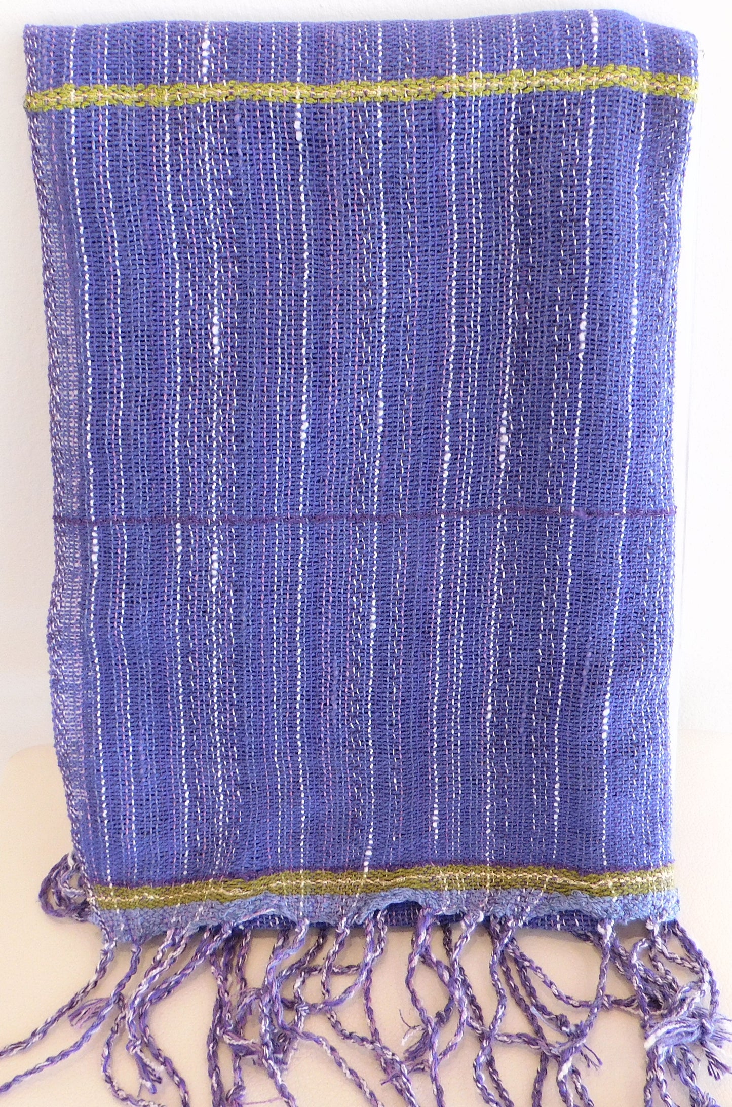 Blue Lupine Fibers - Violets Handwoven Wrap Scarp