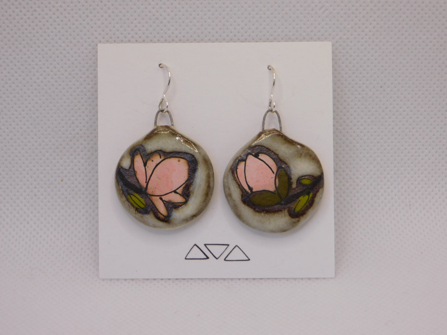 Maya Rumsey - Flat Dangly Magnolia Earrings