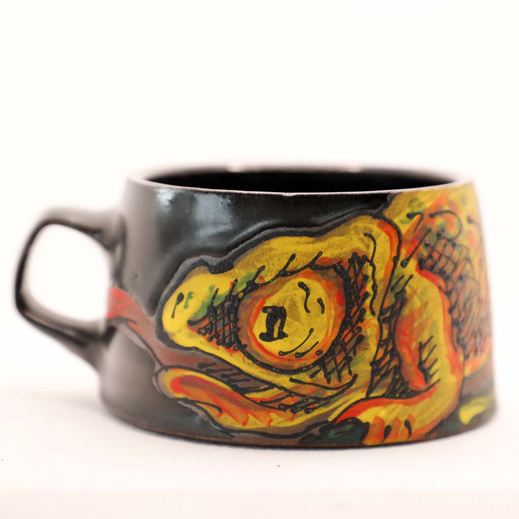 Reinaldo and Maya Collaboration - 6 Black Chameleon Mug
