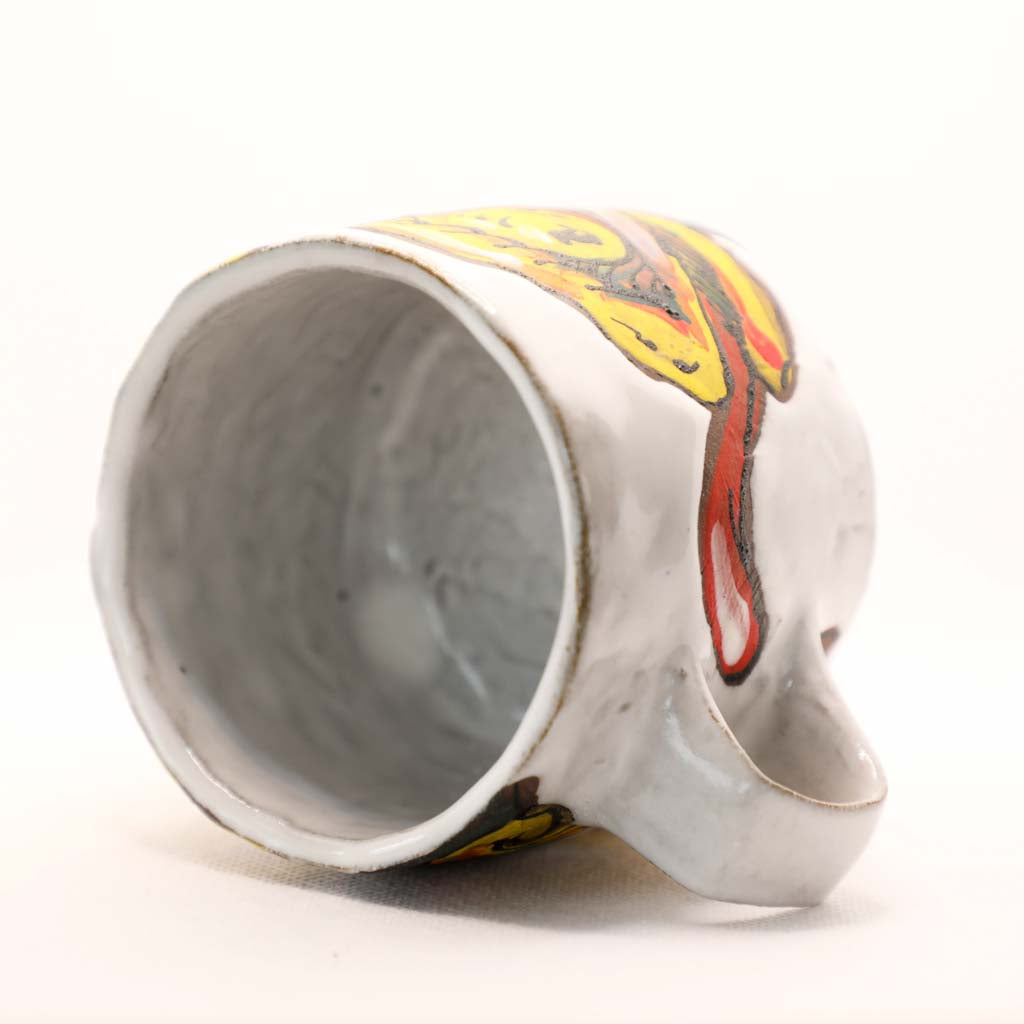 Reinaldo and Maya Collaboration - 7 White Chameleon Hand Built Mug