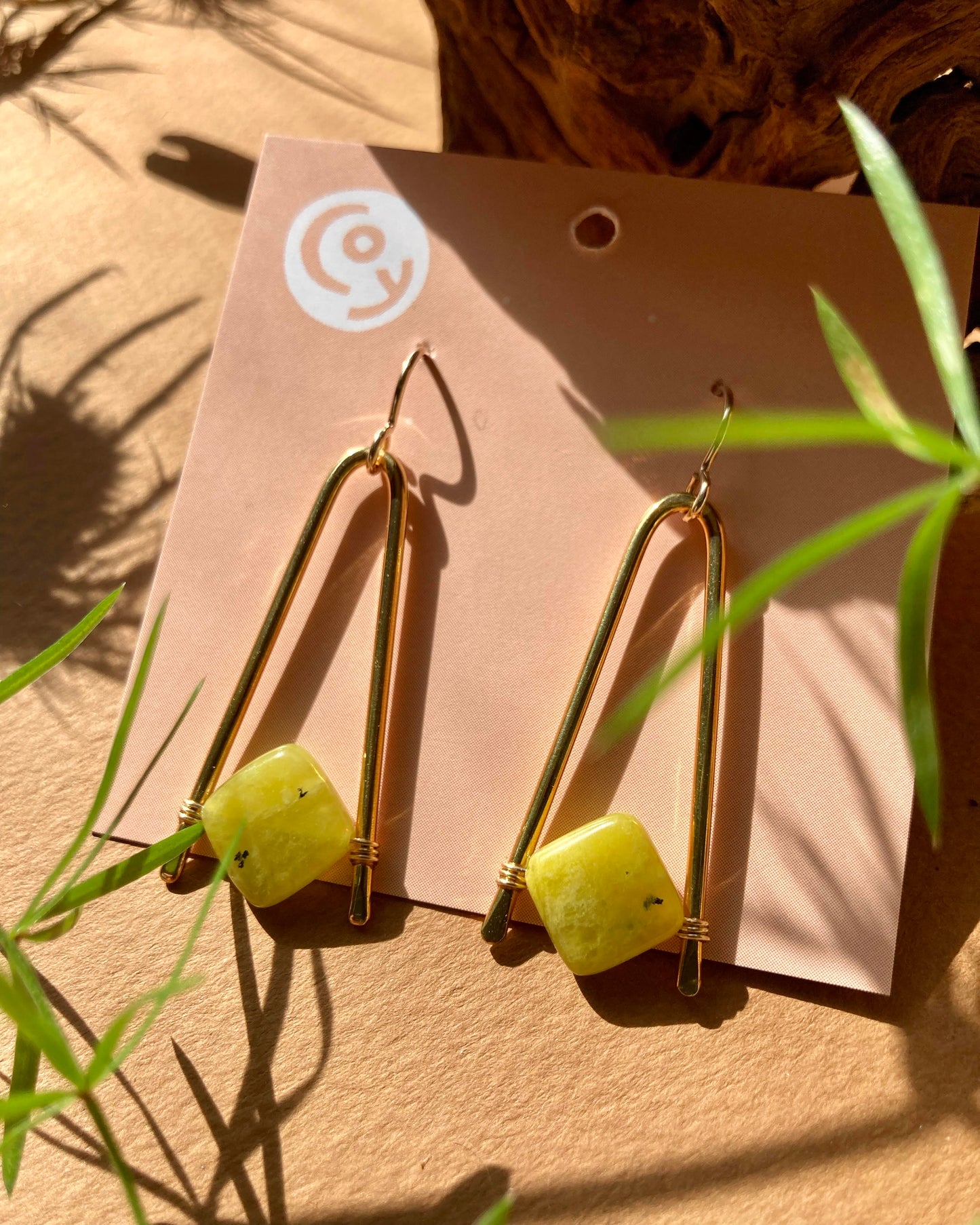 Coy Jewelry - Lemon Serpentine Drop Earrings