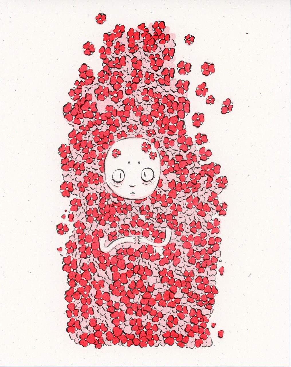 Terren Weirick - Petal Bath Risograph Print