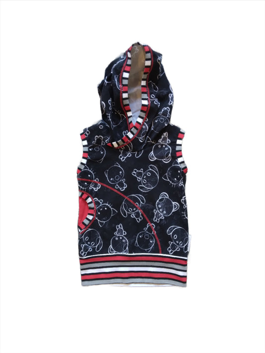 SOME Threads - Black Red and Gray Hooded Tank