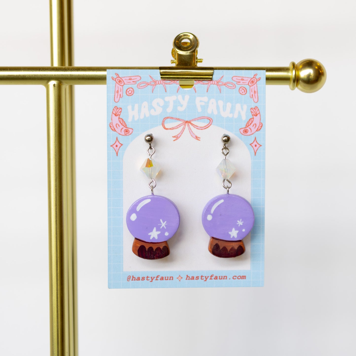 Hasty Faun - Crystal Ball Earrings