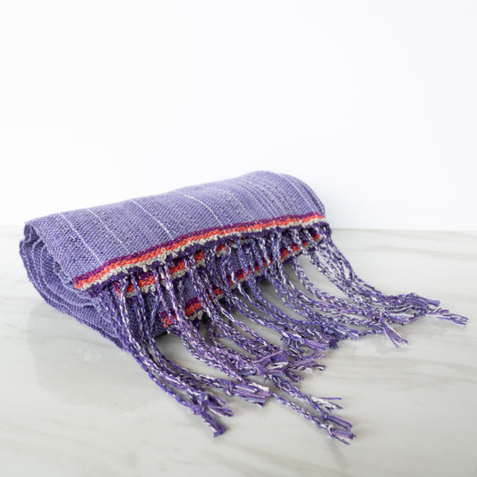 Blue Lupine Fibers - Petunia Handwoven Wrap Scarp