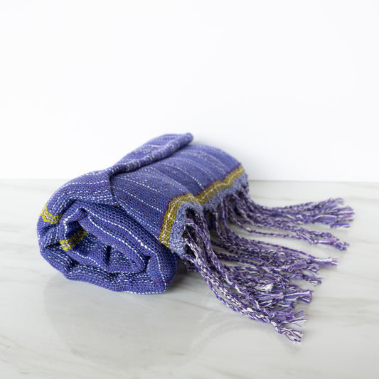 Blue Lupine Fibers - Violets Handwoven Wrap Scarp