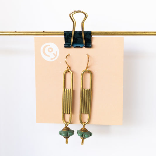 Coy Jewelry - Sage Flower Drop Earrings