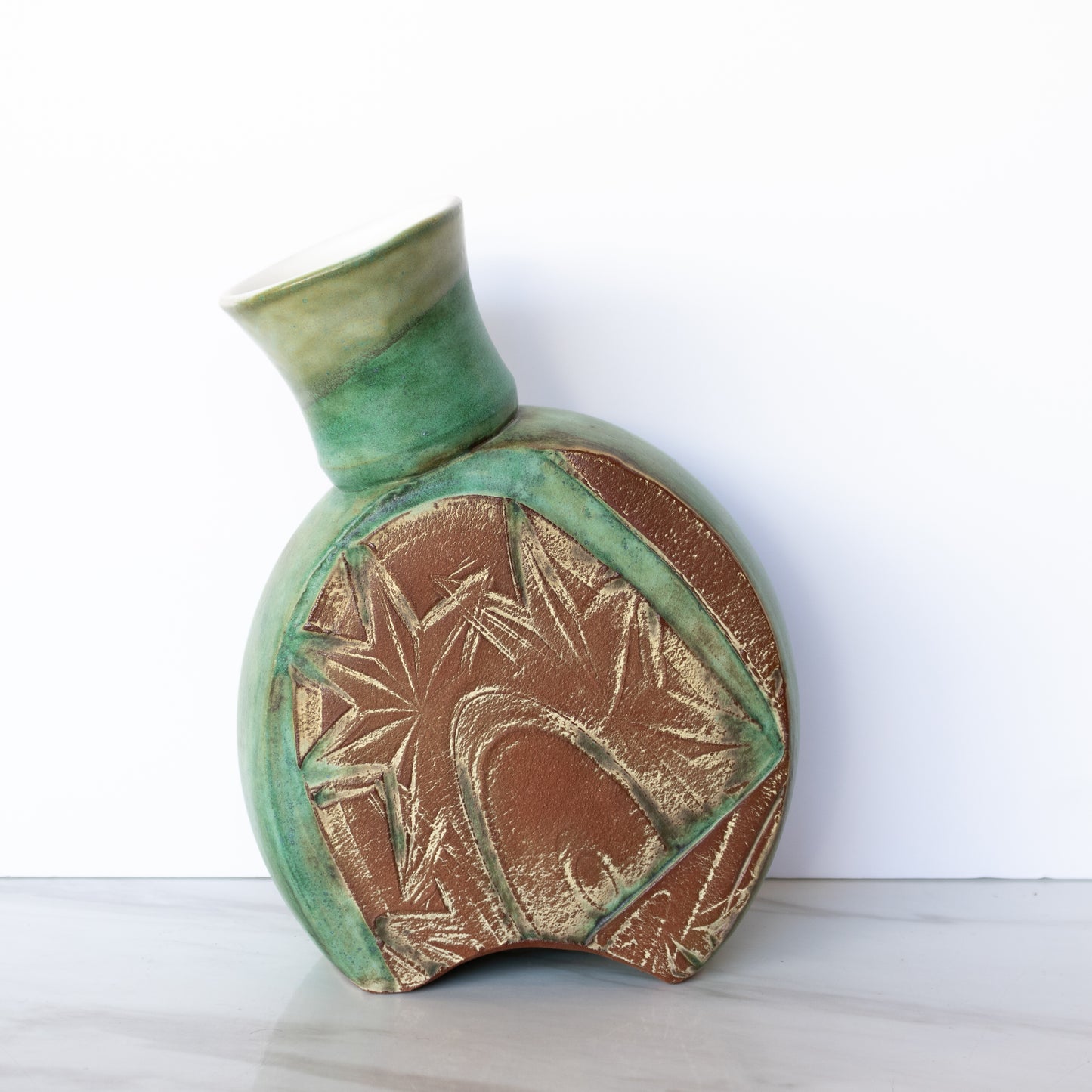 Louise Schollaert - Green Slanted Vase