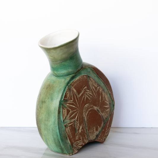 Louise Schollaert - Green Slanted Vase