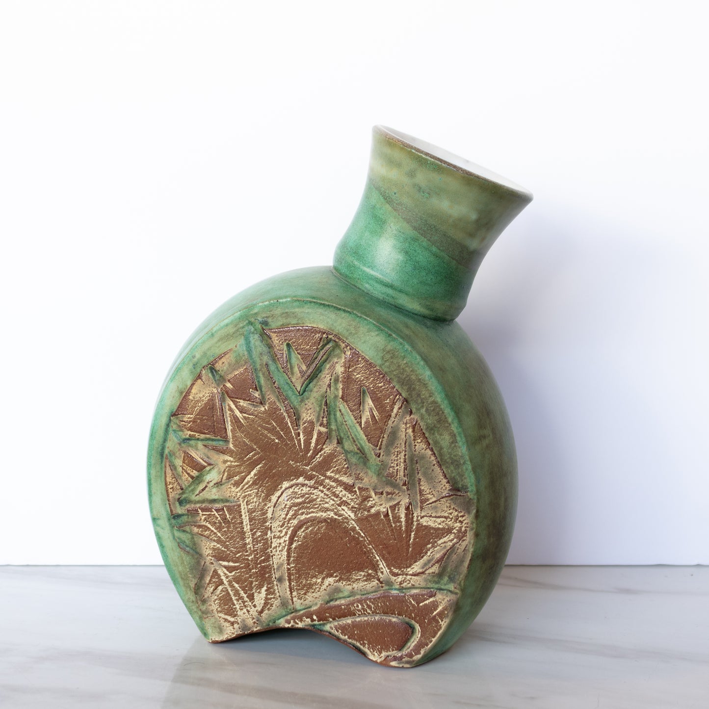 Louise Schollaert - Green Slanted Vase