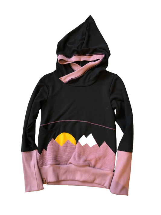 SOME Threads - Kids Black with Purple Mountains Hoodie