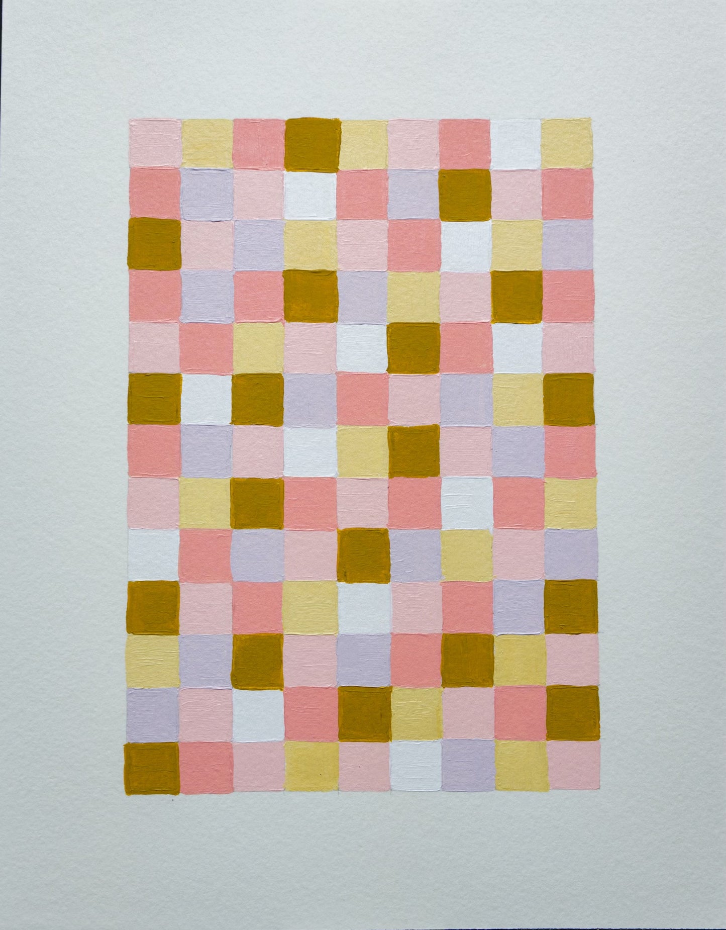 Ashley Sea - Pink and Ochre Squares