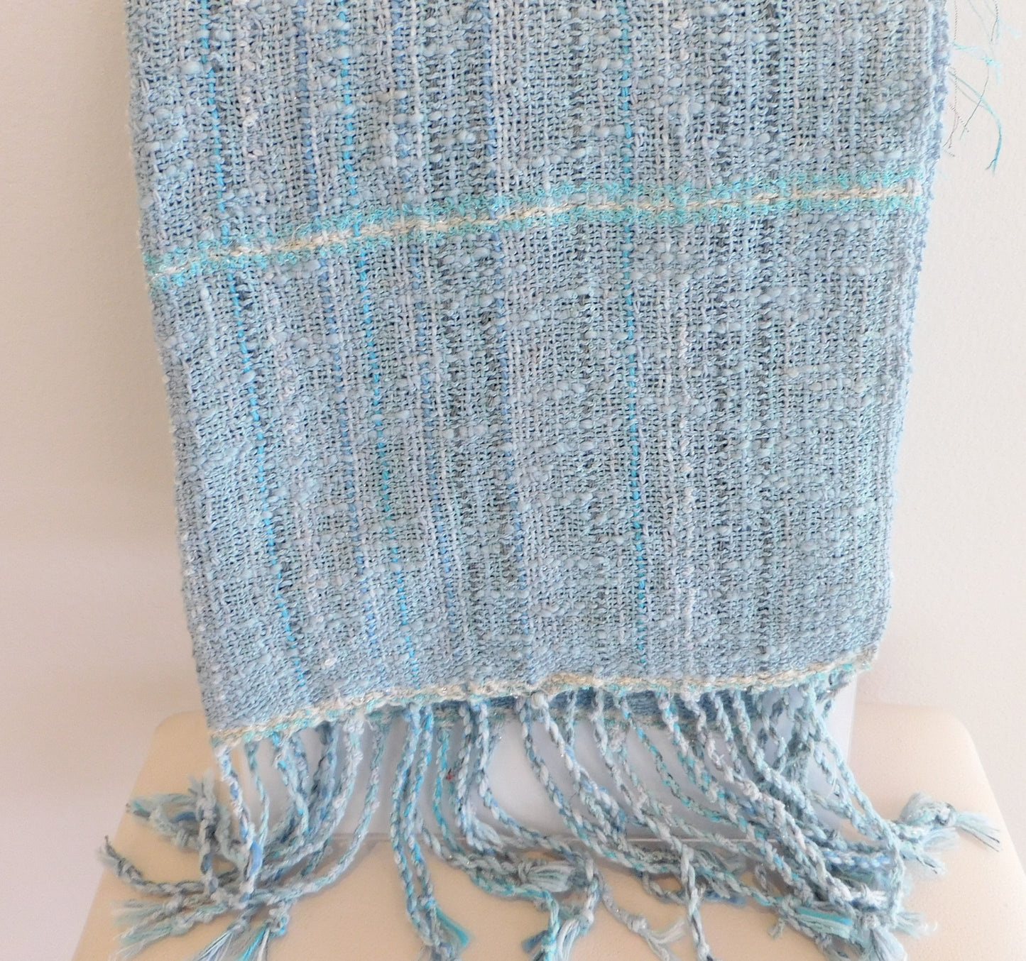Blue Lupine Fibers - Forget Me Not Handwoven Wrap Scarp
