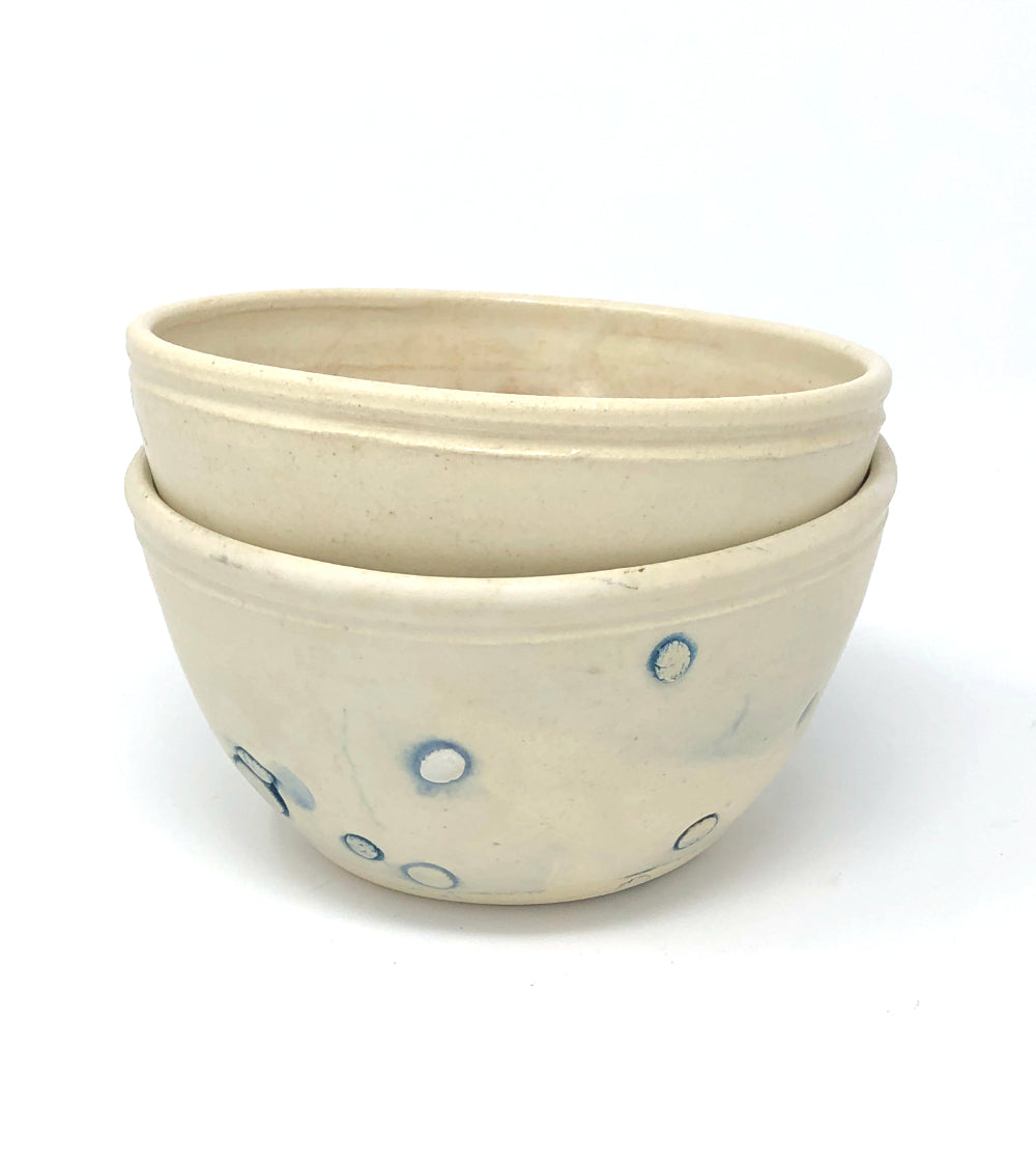 Louise Schollaert - Nesting Bowls with White Textured Dots